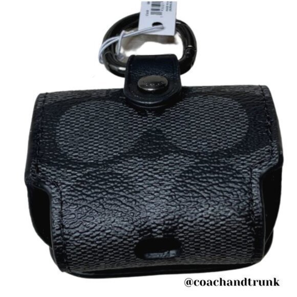 NWT COACH Charcoal and Black Earbud Case - Picture 3 of 9